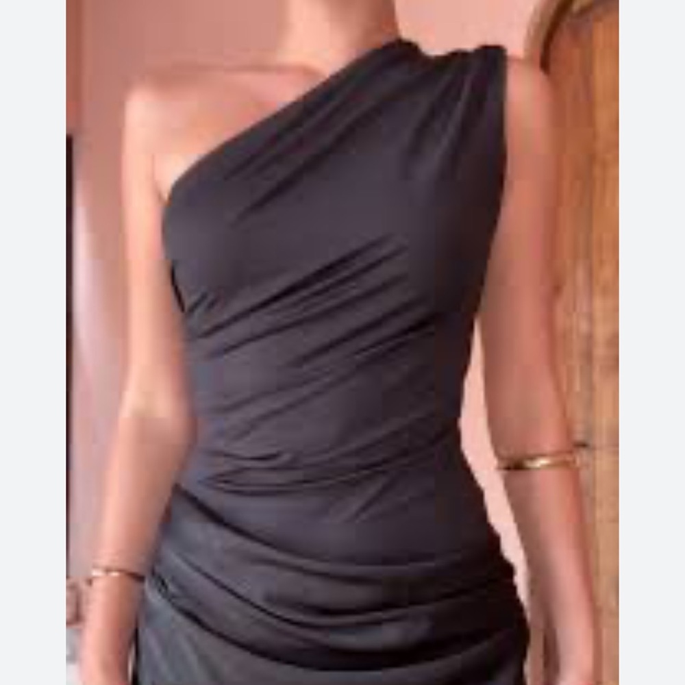 Ann Taylor Black One Shoulder Cocktail Dress NWOT